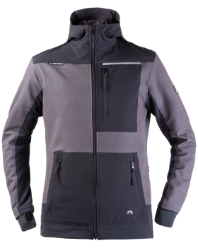 Veste de travail avec capuche STRETCH 330V (gris-noir) - Devant de la veste