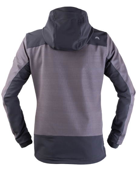 Veste de travail avec capuche STRETCH 330V (gris-noir) - Dos de la veste