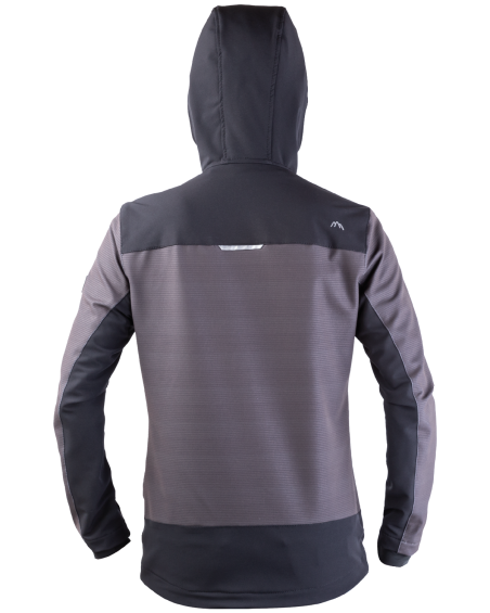 Veste de travail avec capuche STRETCH 330V (gris-noir) - Dos de la veste à capuche