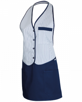 Tablier "italien" 4255 (Blanc,Bleu marine)